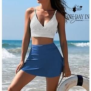 CharmLeaks Skirted Tankini Swimsuit Size M